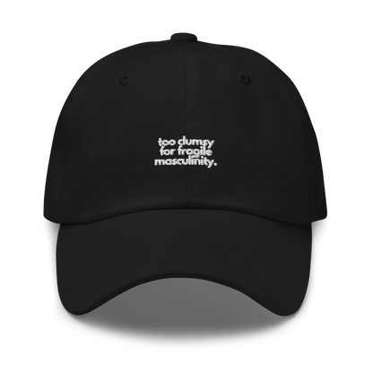 too clumsy for fragile masculinity. // dark classic cap.