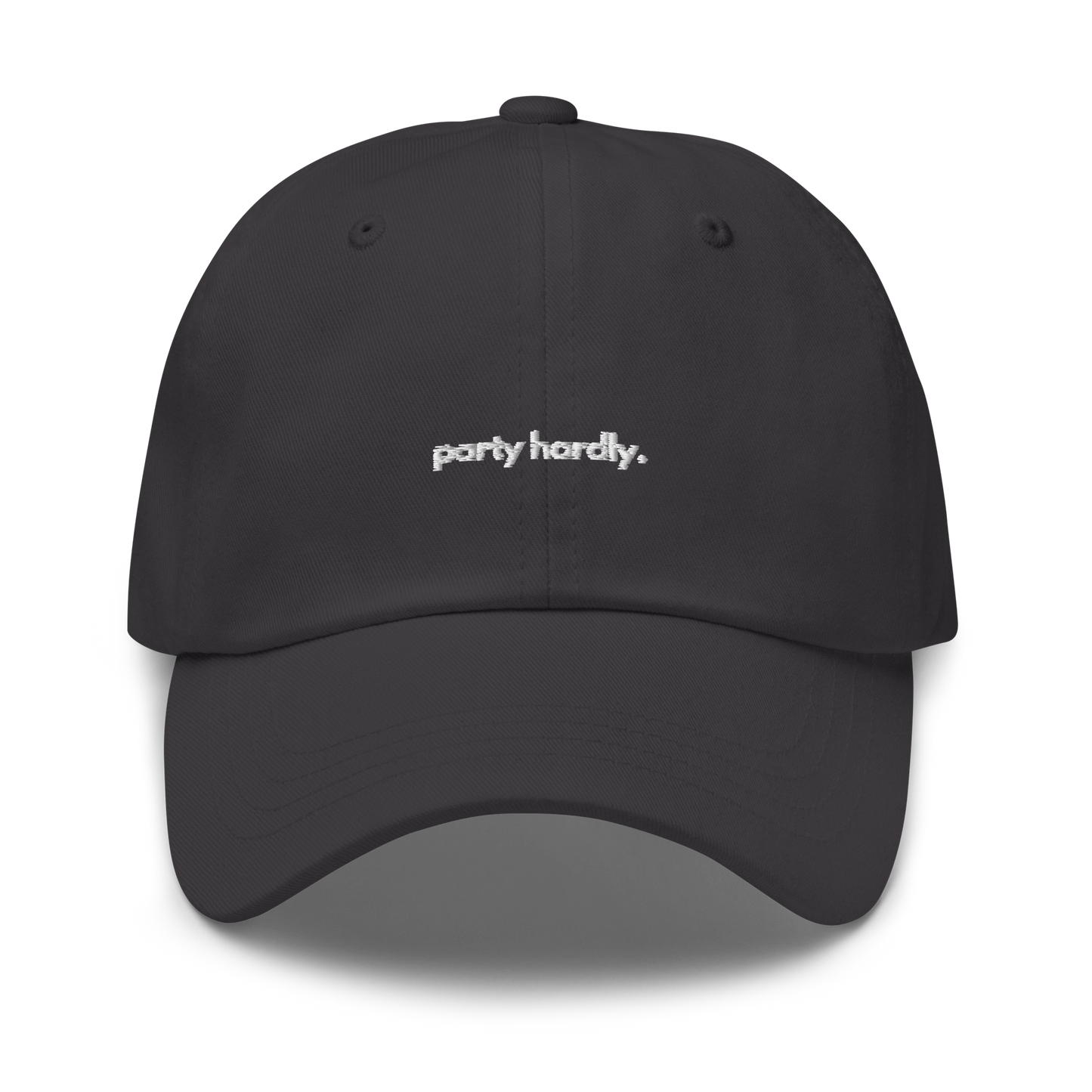 party hardly. // dark classic cap.