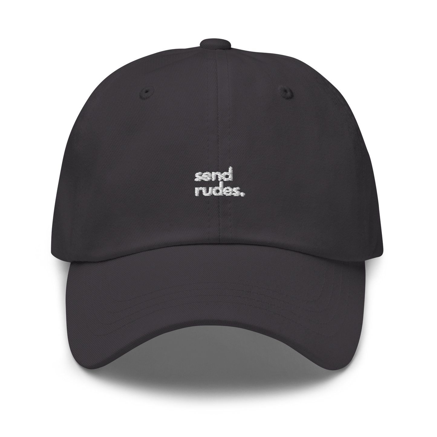 send rudes. // dark classic cap.