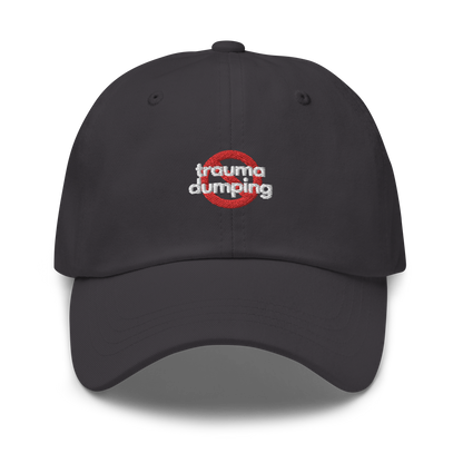 no trauma dumping. // dark classic cap.