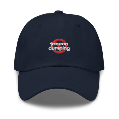 no trauma dumping. // dark classic cap.