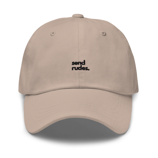 send rudes. // light classic cap.