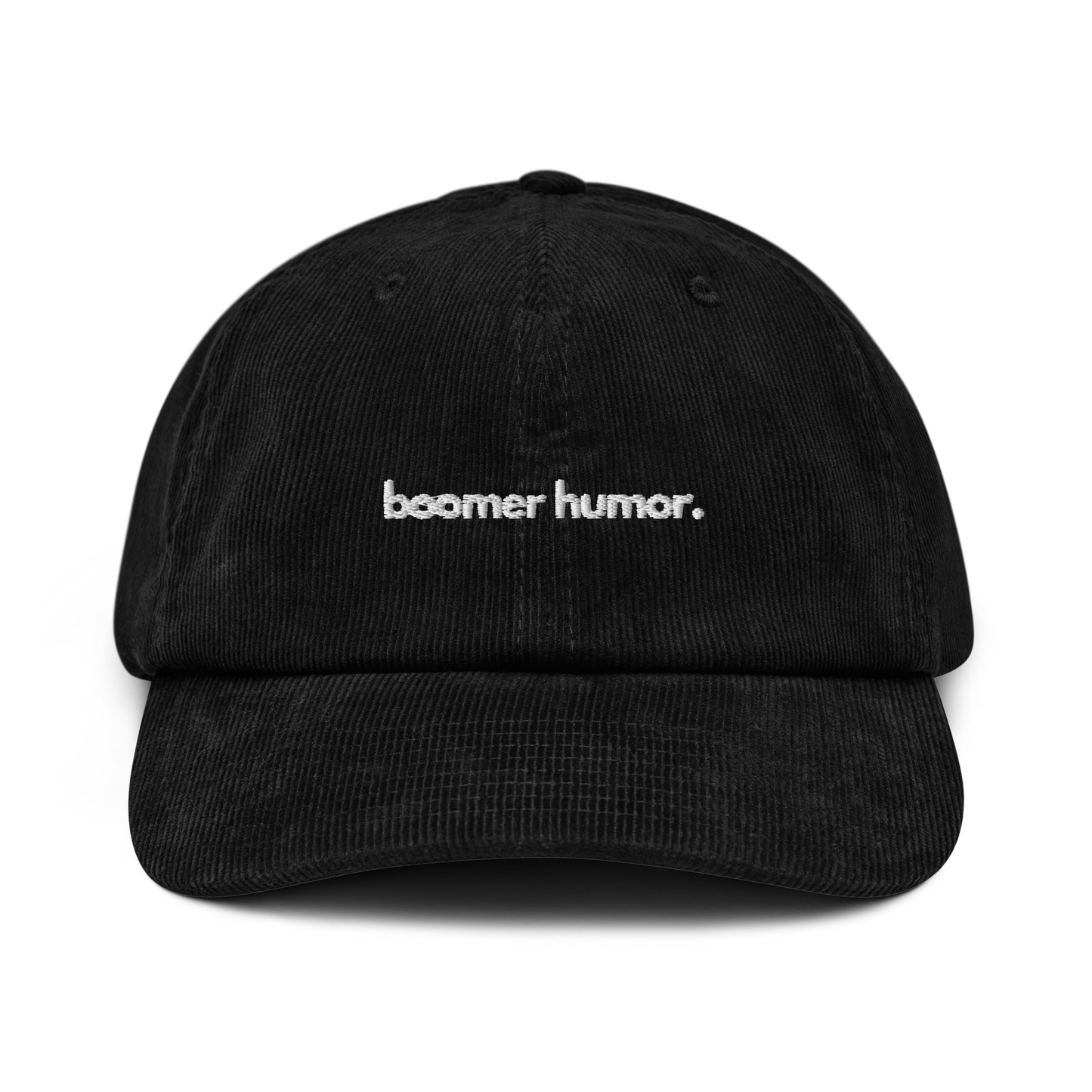 boomer humor. // corduroy cap.