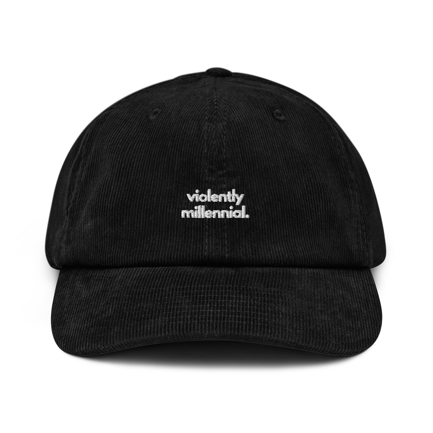 violently millennial. // corduroy cap.