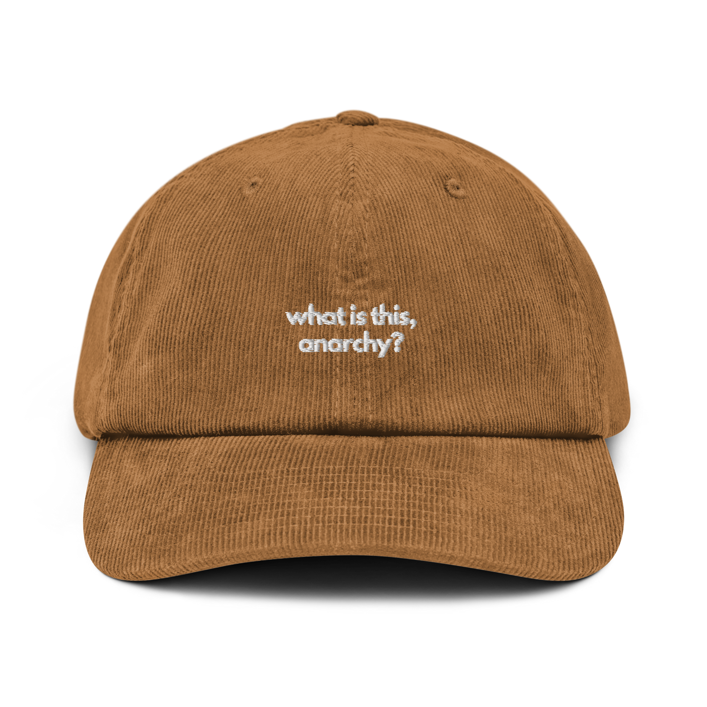 what is this, anarchy? // corduroy cap.