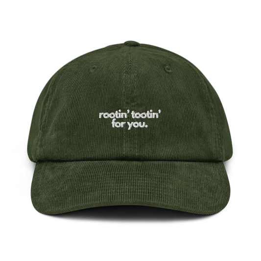 rootin' tootin' for you. // corduroy cap.