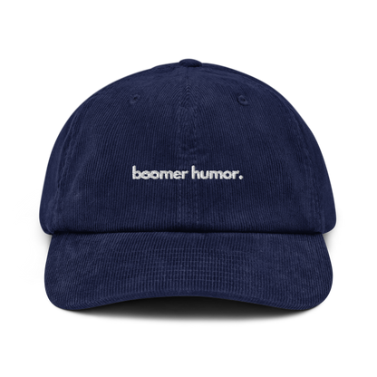 boomer humor. // corduroy cap.