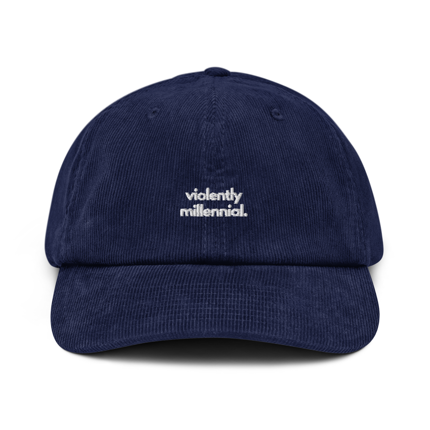 violently millennial. // corduroy cap.