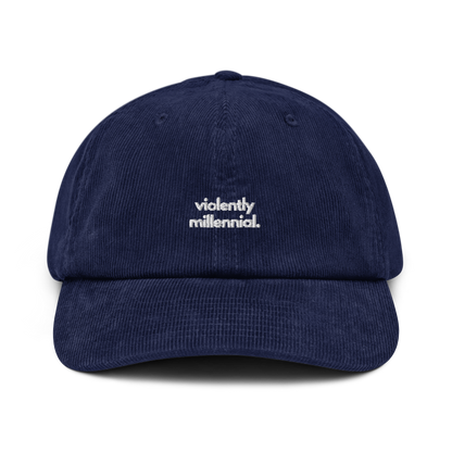 violently millennial. // corduroy cap.