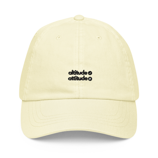 altitude [✓] attitude [x]. // pastel cap.